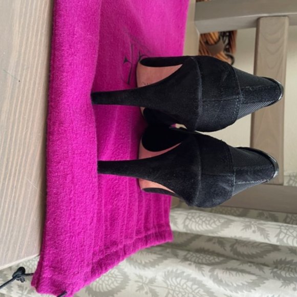 Diane Von Furstenberg Black Suede Heels - Picture 4 of 5